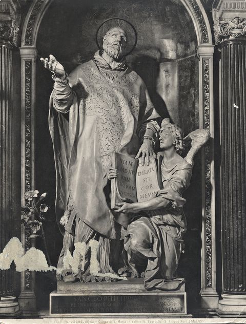 Alinari, Fratelli — Roma - Chiesa di S. Maria in Vallicella. Sagrestia - S. Filippo Neri. (Algardi). — insieme
